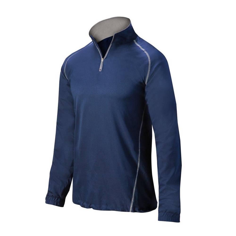 Mizuno Comp 1/4 Cipzáros Batting Férfi Jacke Sötétkék AID614097